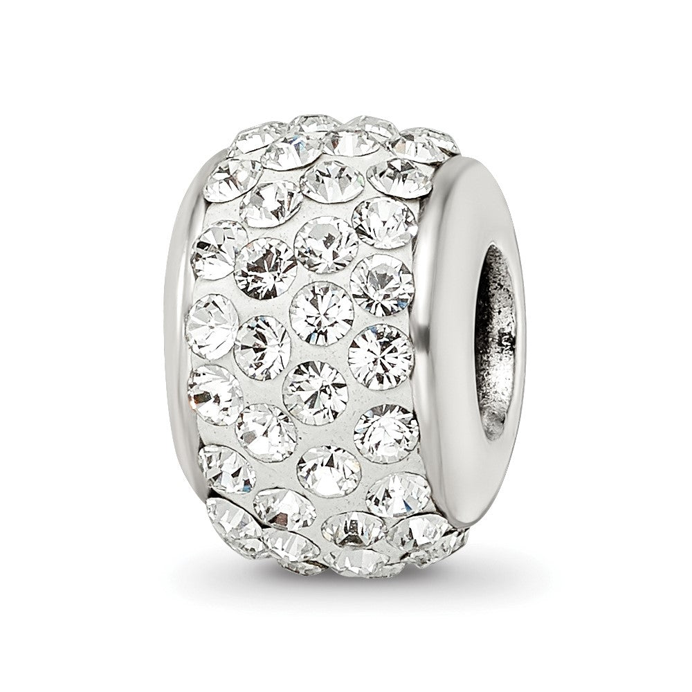 Sterling Silver Reflections White Full Preciosa Crystal Bead, 12.73 x 8.18 mm