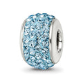 Sterling Silver Reflections Sky Blue Full Preciosa Crystal Bead, 12.73 x 8.18 mm