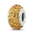 Sterling Silver Reflections Orange Full Preciosa Crystal Bead, 12.73 x 8.18 mm
