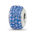 Sterling Silver Reflections Blue Full Preciosa Crystal Bead, 12.73 x 8.18 mm