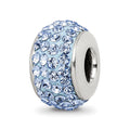 Sterling Silver Reflections Light Blue Full Preciosa Crystal Bead, 12.73 x 8.18 mm