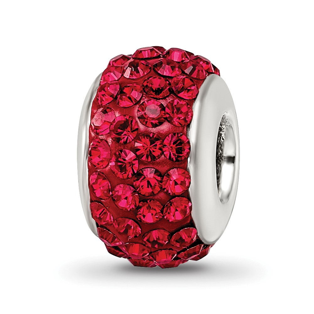 Sterling Silver Reflections Red Full Preciosa Crystal Bead, 12.73 x 8.18 mm
