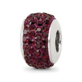 Sterling Silver Reflections Crimson Full Preciosa Crystal Bead, 12.73 x 8.18 mm