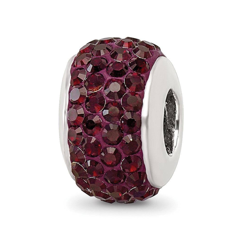 Sterling Silver Reflections Crimson Full Preciosa Crystal Bead, 12.73 x 8.18 mm