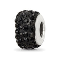 Sterling Silver Reflections Black Full Preciosa Crystal Bead, 12.73 x 8.18 mm
