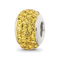 Sterling Silver Reflections Yellow Full Preciosa Crystal Bead, 12.73 x 8.18 mm