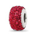 Sterling Silver Reflections Scarlet Full Preciosa Crystal Bead, 12.73 x 8.18 mm