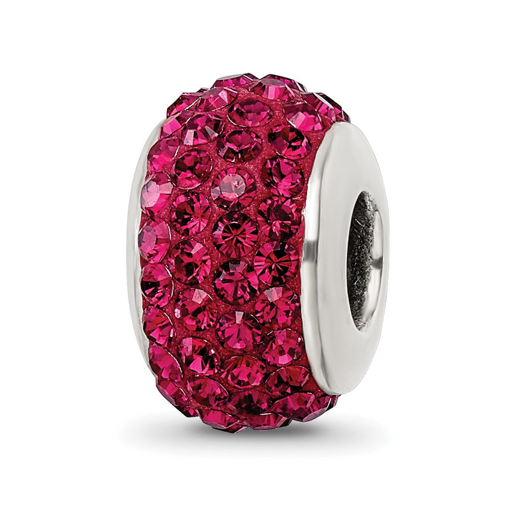 Sterling Silver Reflections Maroon Full Preciosa Crystal Bead, 12.73 x 8.18 mm