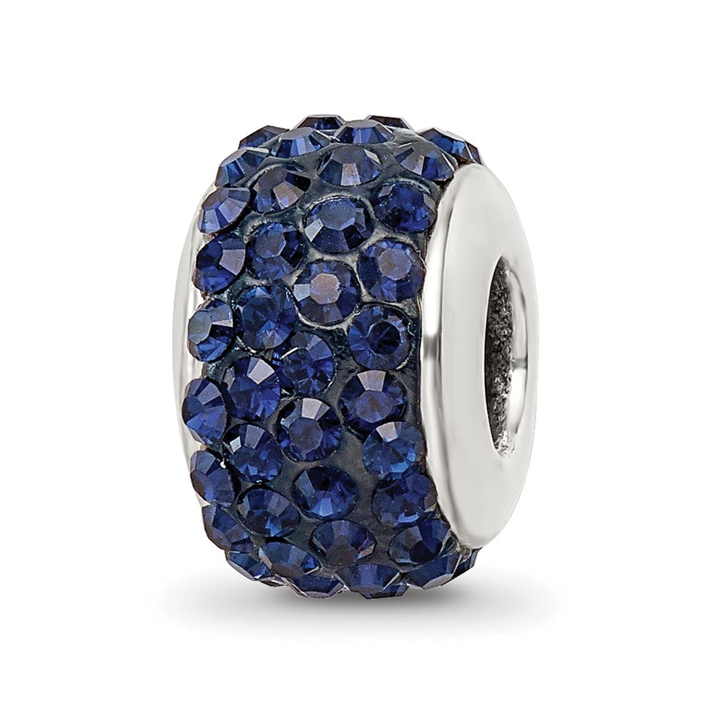 Sterling Silver Reflections Dark Blue/Navy Full Preciosa Crystal Bead, 10.91 x 4.55 mm