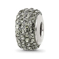 Sterling Silver Reflections Silver/Grey Full Preciosa Crystal Bead, 12.73 x 8.18 mm