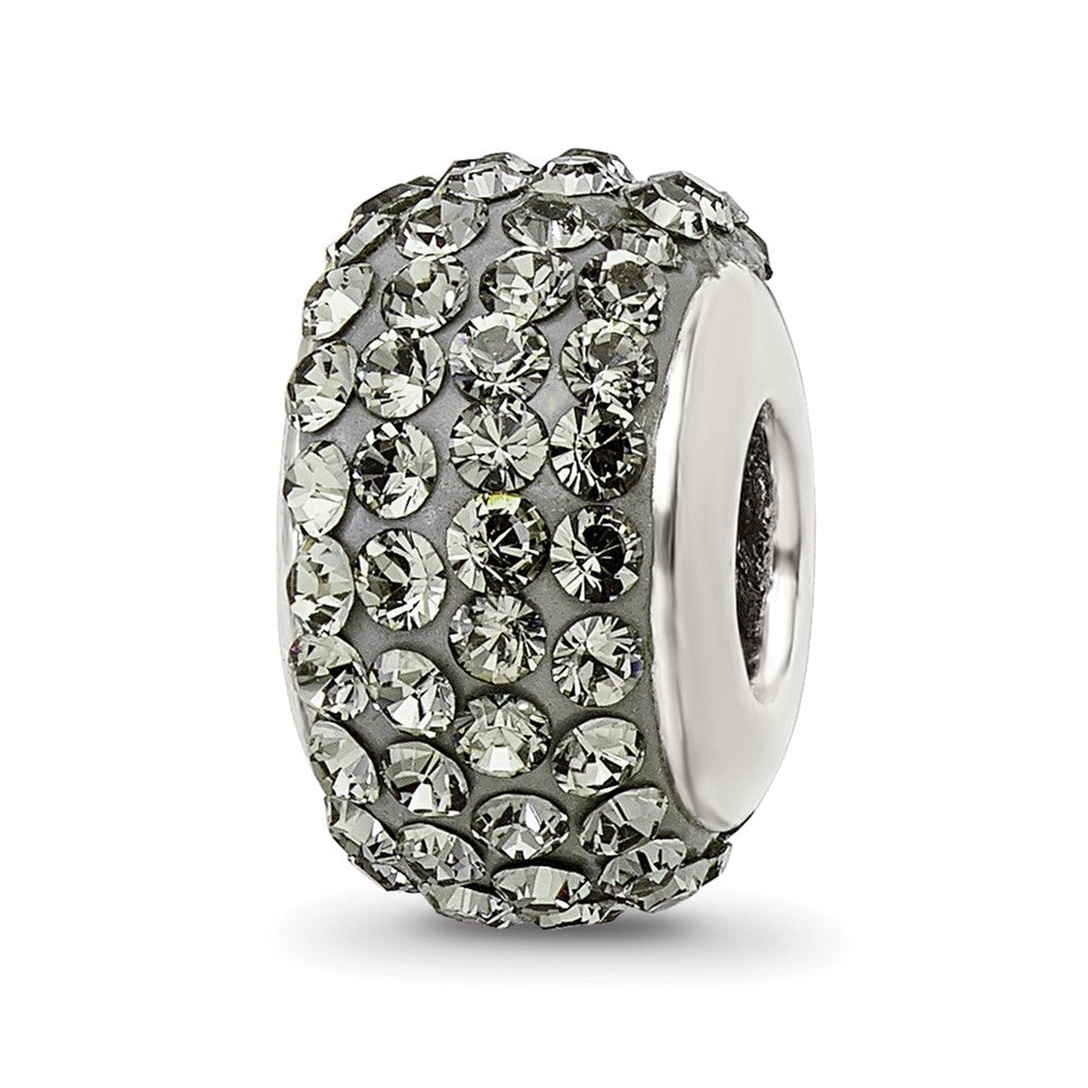 Sterling Silver Reflections Silver/Grey Full Preciosa Crystal Bead, 12.73 x 8.18 mm
