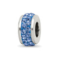 Sterling Silver Reflections Blue Double Row Preciosa Crystal Bead, 10.91 x 4.55 mm, 1.44 g - ID5S9QRS20078L7