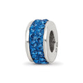 Sterling Silver Reflections Blue Double Row Preciosa Crystal Bead, 10.91 x 4.55 mm, 1.44 g - ID5S9QRS20148L7