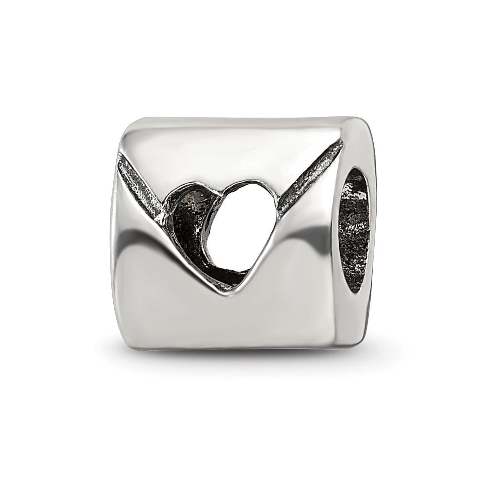Sterling Silver Reflections Love Note Bead, 8.18 x 8.18 mm