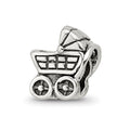 Sterling Silver Reflections Baby Carriage Bead, 11.82 x 8.18 mm