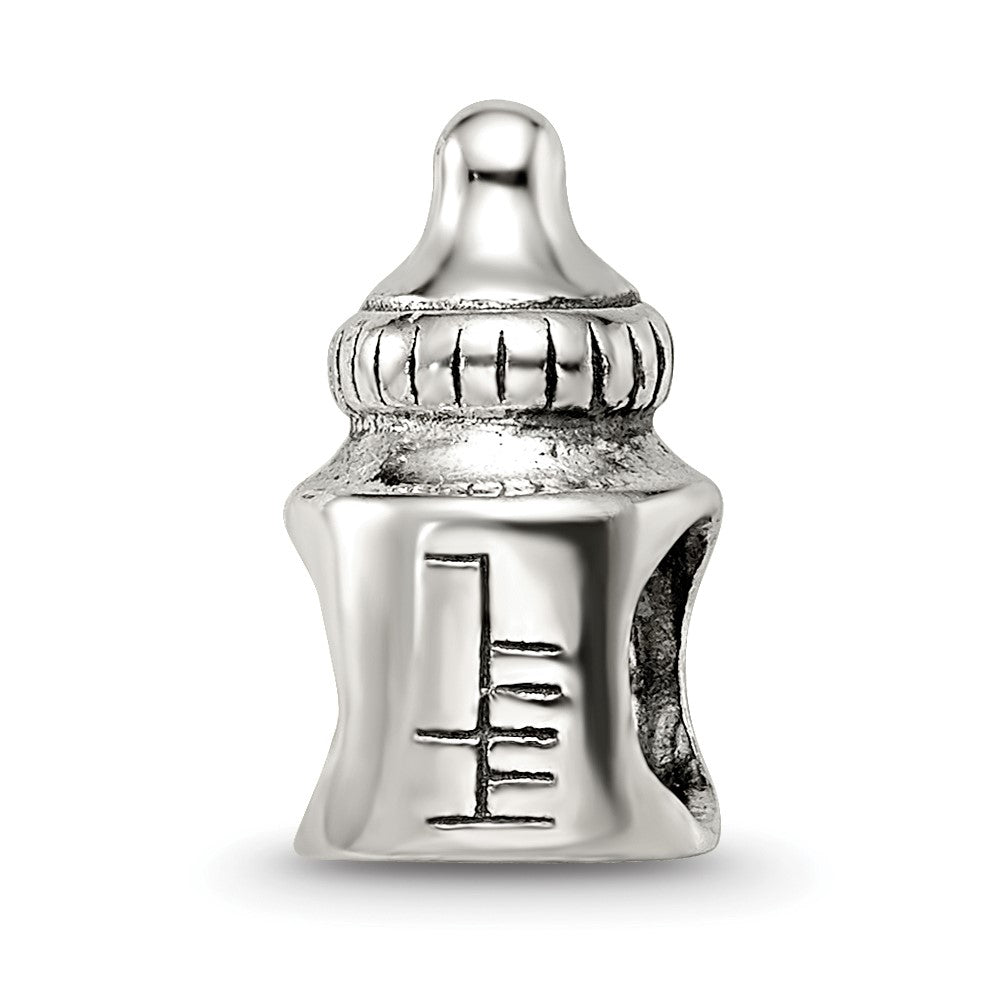 Sterling Silver Reflections Baby Bottle Bead, 13.64 x 7.27 mm