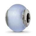 Sterling Silver Reflections Light Blue Matte Italian Murano Bead, 11.82 x 10 mm