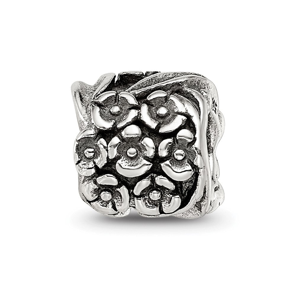 Sterling Silver Reflections Floral Bead, 8.18 x 8.18 mm, 2.51 g