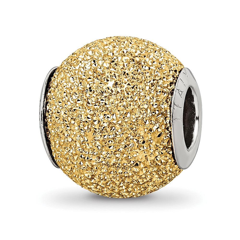 Sterling Silver Reflections Gold-plated Laser Cut Bead, 10.91 x 10 mm, 1.8 g