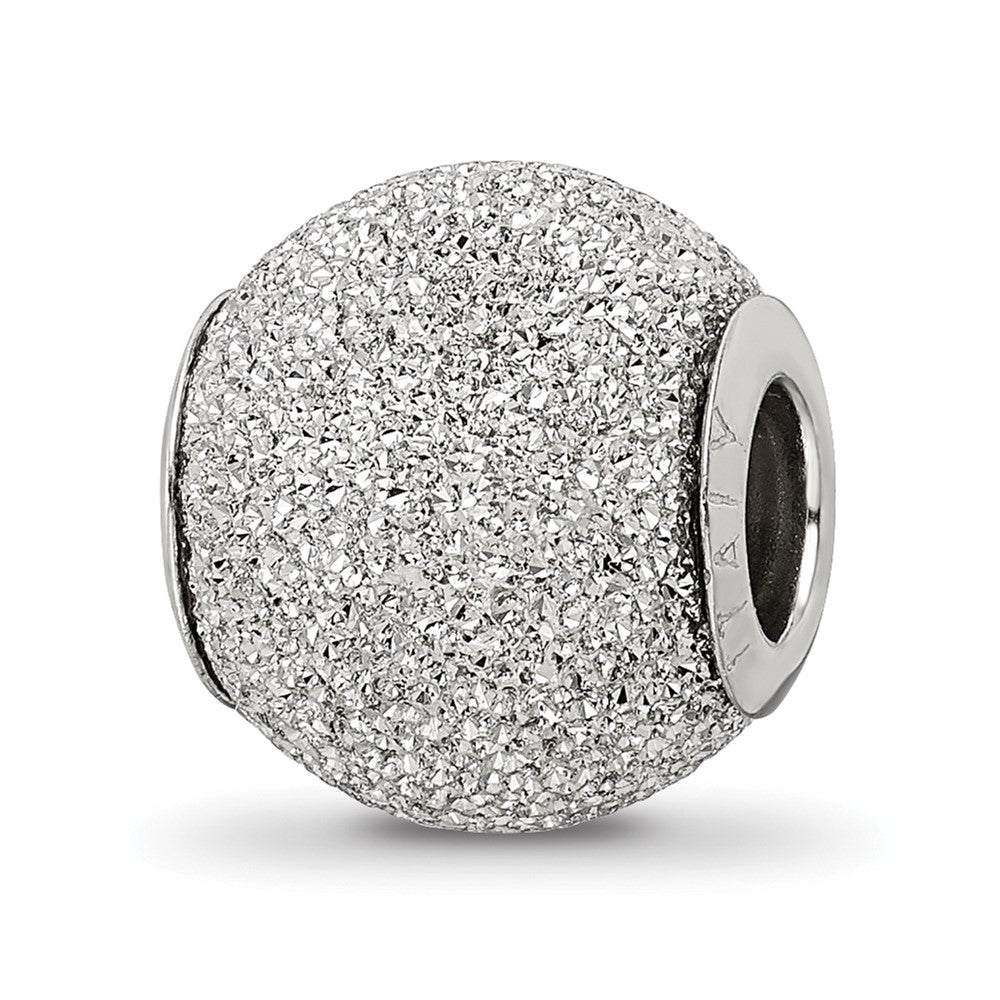 Sterling Silver Reflections Light Grey Laser Cut Bead, 10.91 x 10 mm