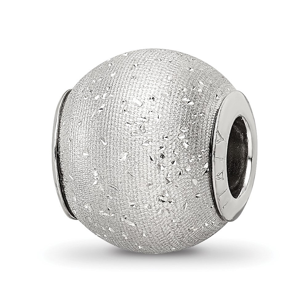 Sterling Silver Reflections Grey Laser Cut Bead, 10.91 x 10 mm, 1.71 g
