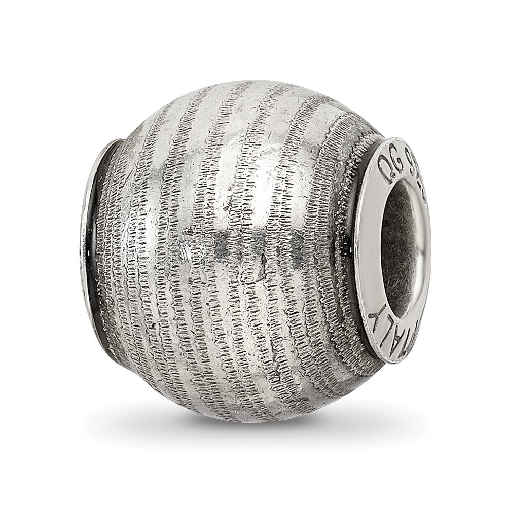Sterling Silver Reflections Grey Laser Cut Bead, 10.91 x 10 mm, 1.89 g - ID5S9QRS23078L7