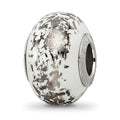 Sterling Silver Reflections White w/Platinum Foil Ceramic Bead, 12.73 x 9.09 mm