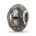 Sterling Silver Reflections Grey w/Platinum Foil Ceramic Bead, 13.64 x 9.09 mm