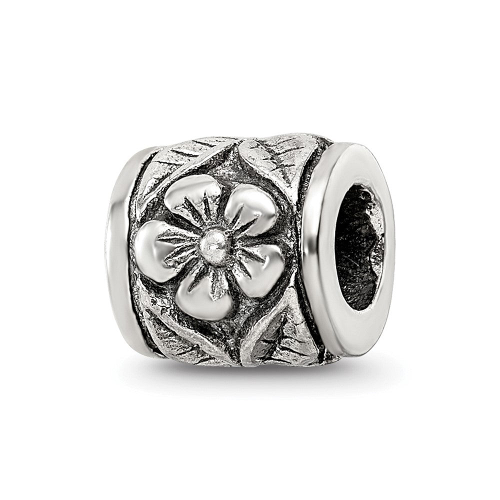 Sterling Silver Reflections Floral Bead, 7.27 x 8.18 mm
