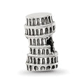 Sterling Silver Reflections Leaning Tower of Pisa Bead, 11.82 x 6.36 mm