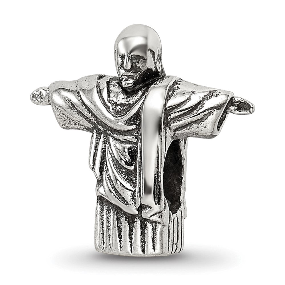 Sterling Silver Reflections Christ the Redeemer Bead, 13.64 x 14.55 mm