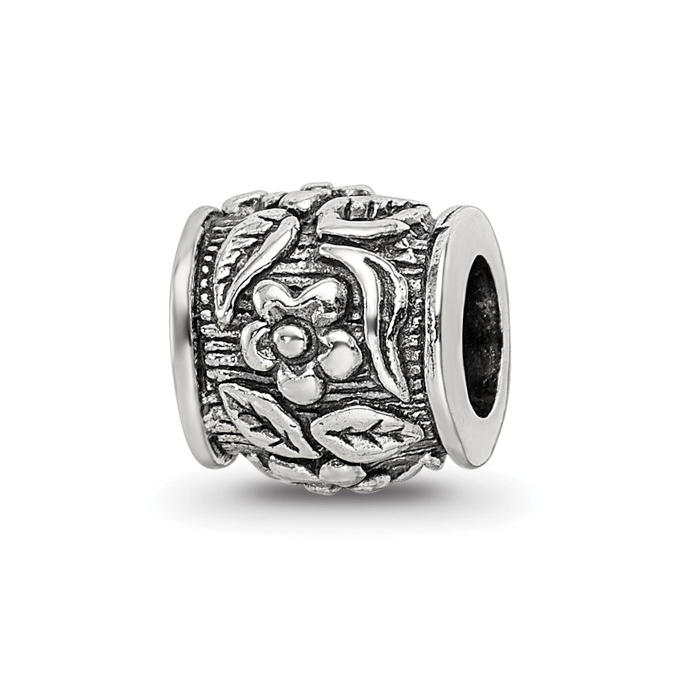 Sterling Silver Reflections Floral Bead, 7.27 x 7.27 mm