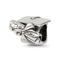 Sterling Silver Reflections Graduation Cap & Diploma Bead, 11.82 x 9.09 mm