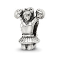 Sterling Silver Reflections Cheerleader Bead, 12.73 x 9.09 mm