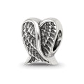 Sterling Silver Reflections Heart Shaped Wings Bead, 9.09 x 7.27 mm