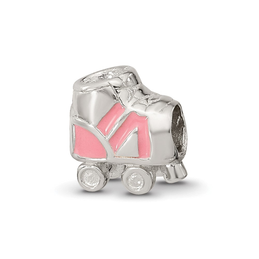 Sterling Silver Reflections Kids Enameled Rollerskate Bead, 7.27 x 7.27 mm