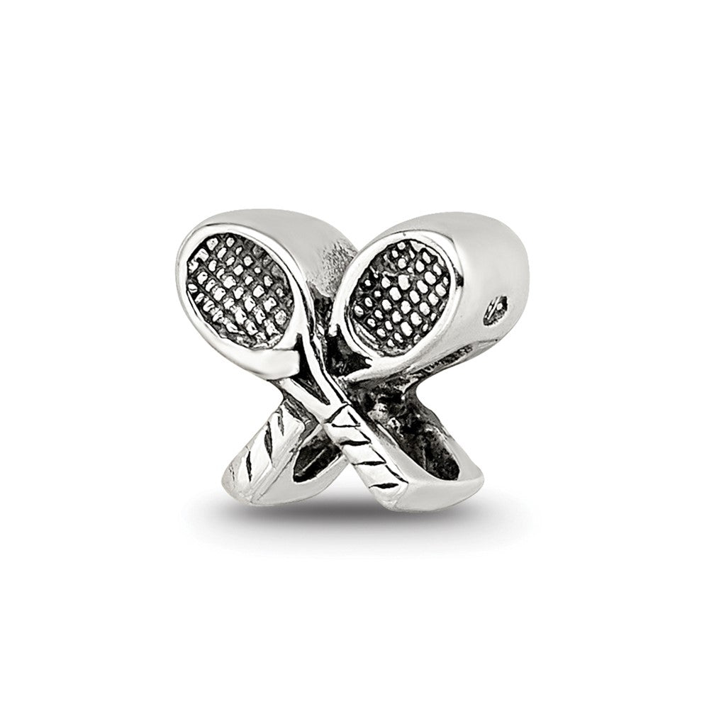Sterling Silver Reflections Kids Tennis Racquets Bead, 6.36 x 7.27 mm