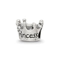 Sterling Silver Reflections Kids Princess Crown Bead, 5.45 x 7.27 mm