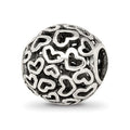 Sterling Silver Reflections Hearts Bali Bead, 10 x 10 mm