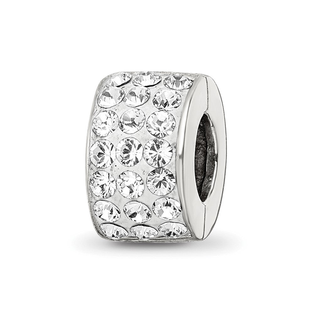Sterling Silver Reflections Clear Preciosa Crystal Bead, 9.09 x 5.45 mm