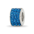 Sterling Silver Reflections Blue Preciosa Crystal Bead, 9.09 x 5.45 mm