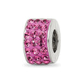 Sterling Silver Reflections Pink Preciosa Crystal Bead, 9.09 x 5.45 mm