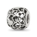 Sterling Silver Reflections Hearts Bali Bead, 10 x 9.09 mm