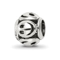 Sterling Silver Reflections Smiley Faces Bead, 9.09 x 7.27 mm