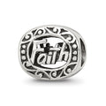 Sterling Silver Reflections Faith Bead, 8.18 x 10 mm
