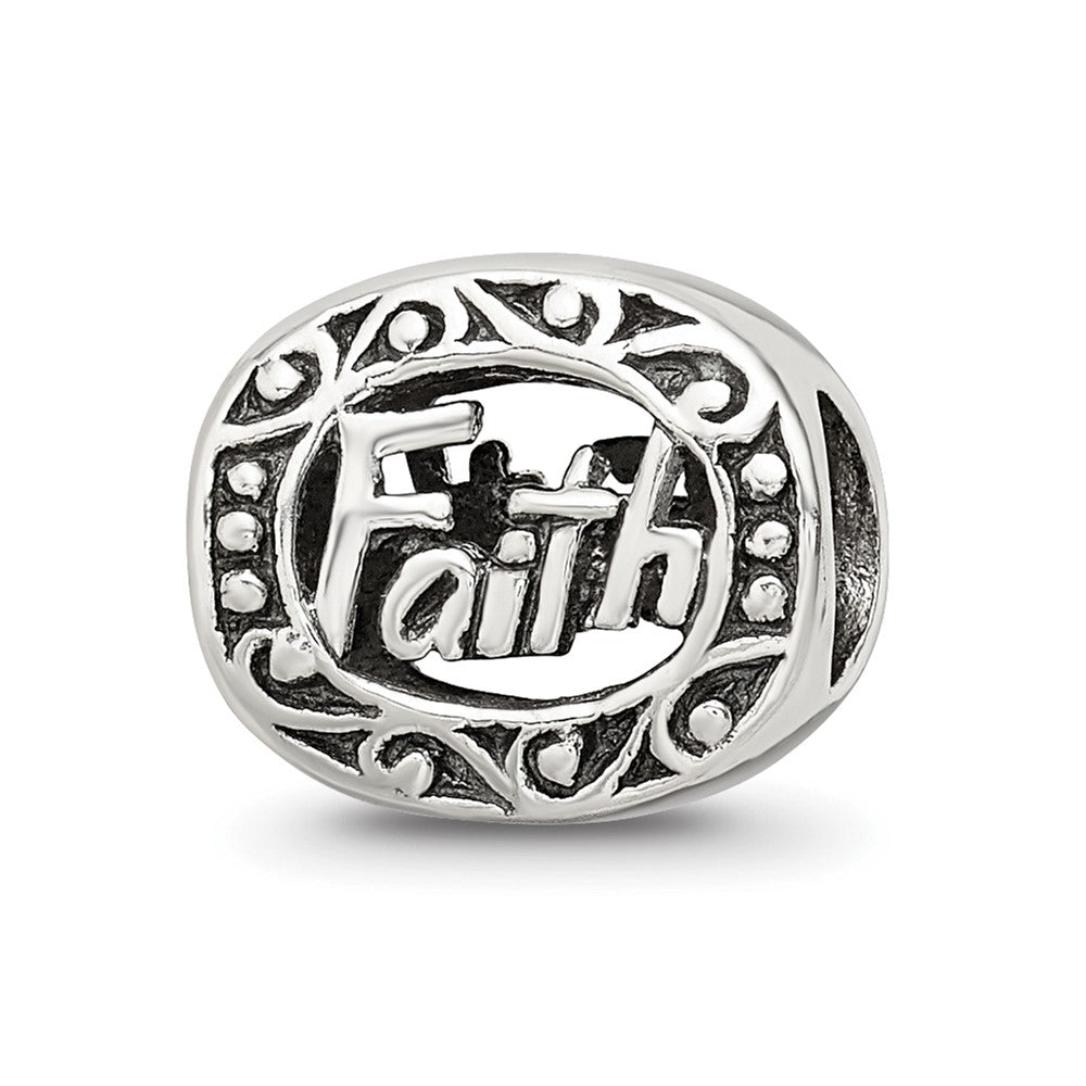Sterling Silver Reflections Faith Bead, 8.18 x 10 mm