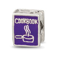 Sterling Silver Reflections Purple Enameled Cookbook Bead, 10 x 8.18 mm