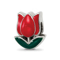 Sterling Silver Reflections Enameled Tulip Bead, 10 x 8.18 mm