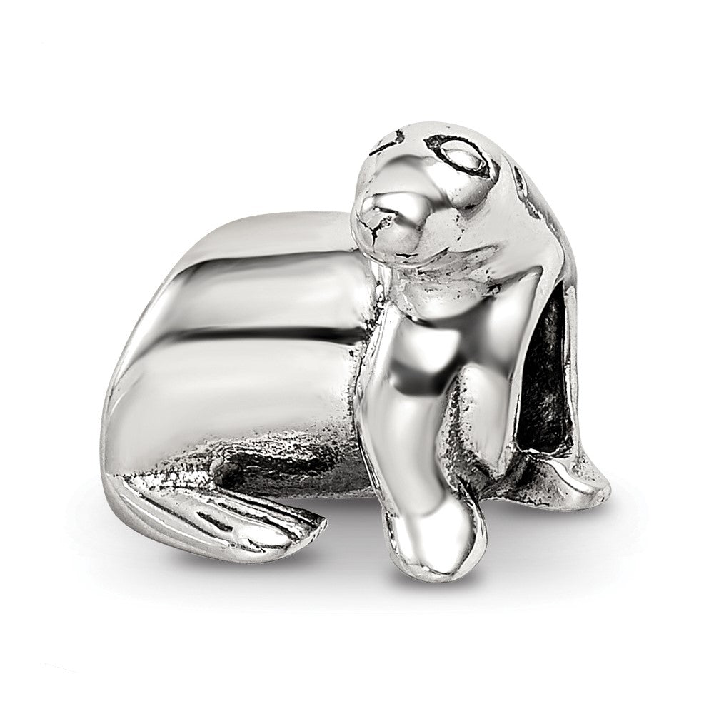 Sterling Silver Reflections Sea Lion Bead, 10.91 x 10.91 mm