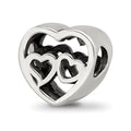 Sterling Silver Reflections Two Hearts Bead, 10 x 10 mm